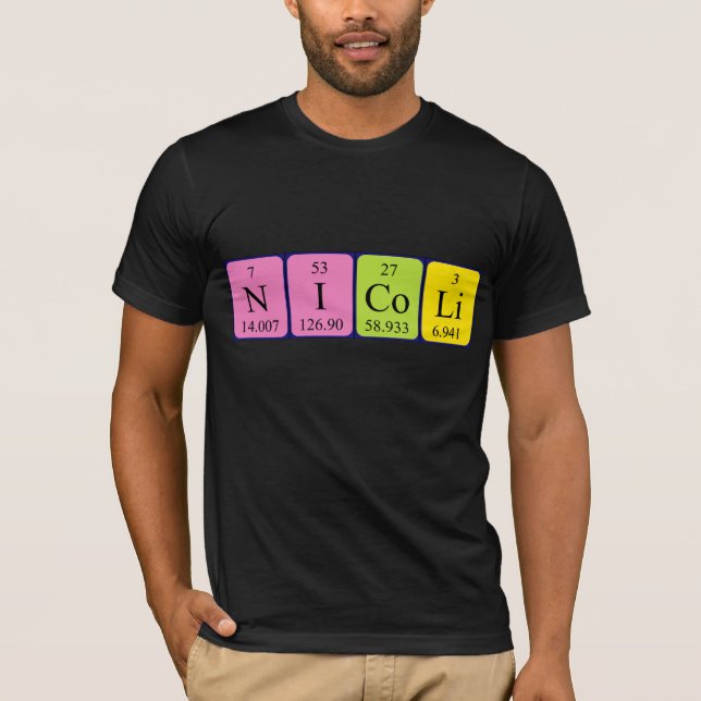 Nicoli periodic table name shirt (Front)