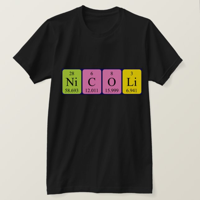Nicoli periodic table name shirt (Design Front)
