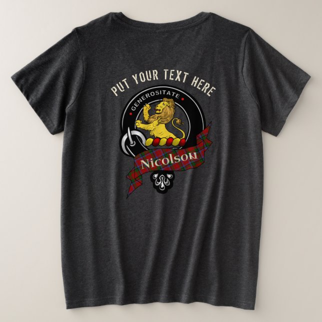 Nicolson Clan Badge Personalized Women's  Plus Size T-Shirt (Design Back)