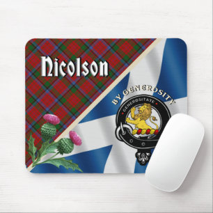 Nicolson Clan Badge & Tartan Mouse Pad