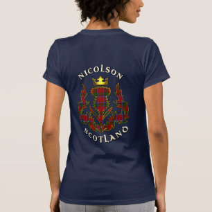 Nicolson Clan Badge & Tartan w/Motto Women's T-Shirt