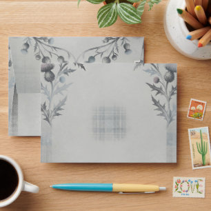Nicolson Tartan Thistle Wedding Envelope