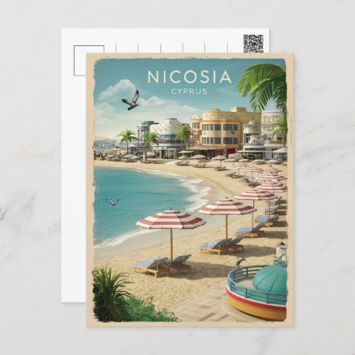 Nicosia Capital of Cyprus Vintage souvenir gifts Postcard