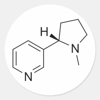 Nicotine-Molecule Classic Round Sticker