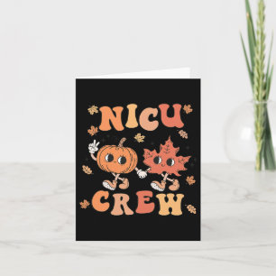 Nicu Crew Pumpkin Leaf Fall Nicu Nurse Halloween  Card