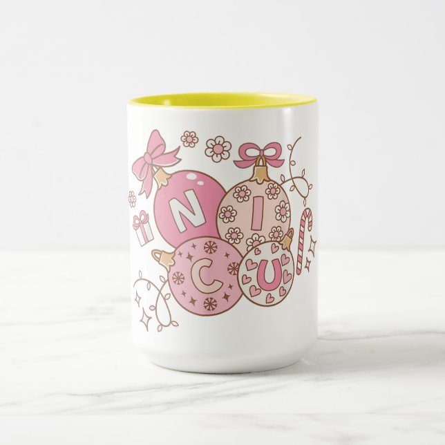 NICU Cutie Christmas – Festive Ornament Design  Mug (Center)