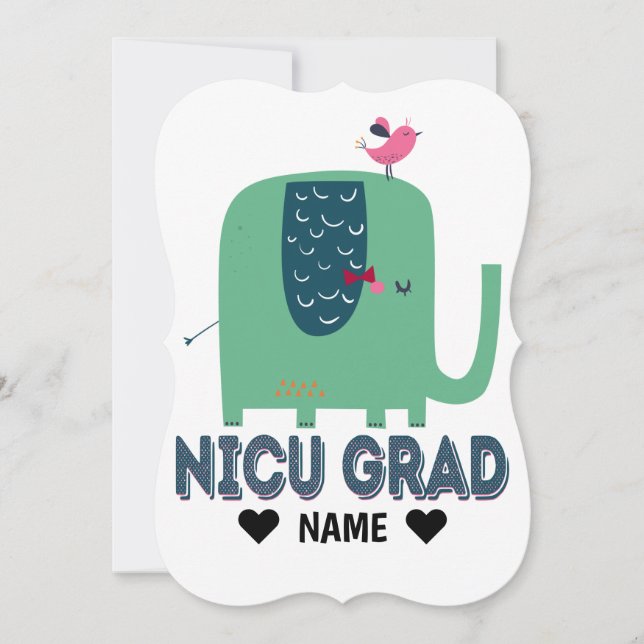NICU Grad Elephant Card (Front)