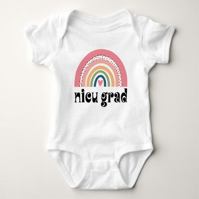 NICU Graduate boho rainbow Baby Bodysuit (Front)
