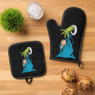 NICU Labor Delivery Nurse Santa Christmas Xmas Oven Mitt & Pot Holder Set