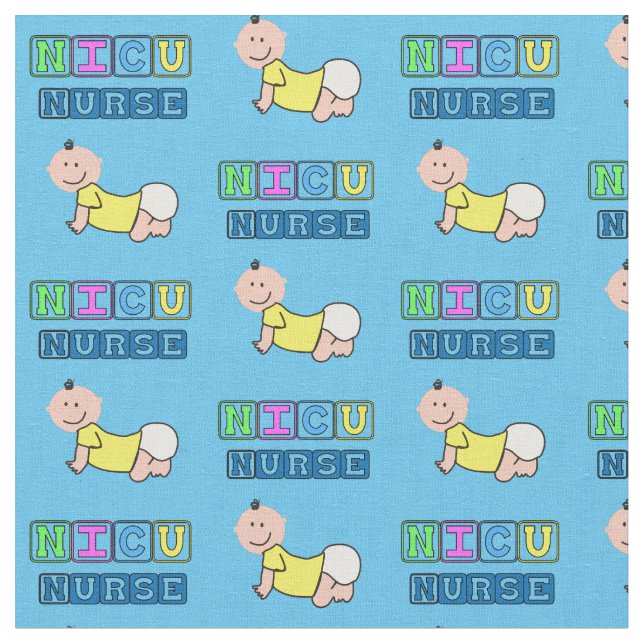 NICU Nurse Baby Blue Fabric (Close Up)