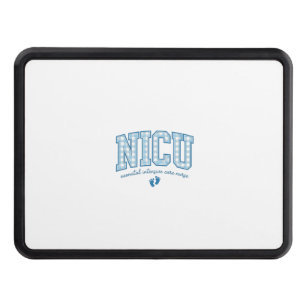 NICU Nurse Baby Feet Plaid Lettering Shirt Design_ Hitch Cover