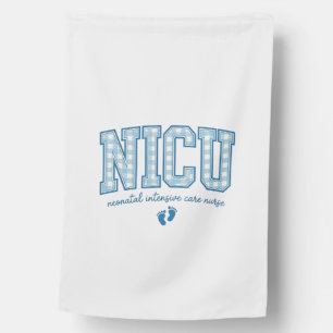 NICU Nurse Baby Feet Plaid Lettering Shirt Design_ House Flag