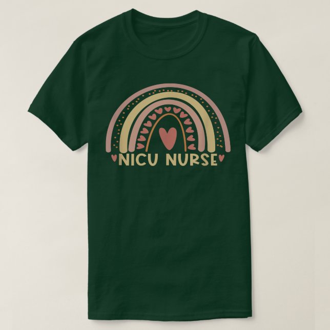 NICU Nurse Boho Rainbow Cute Nursing Student  T-Shirt (Design Front)
