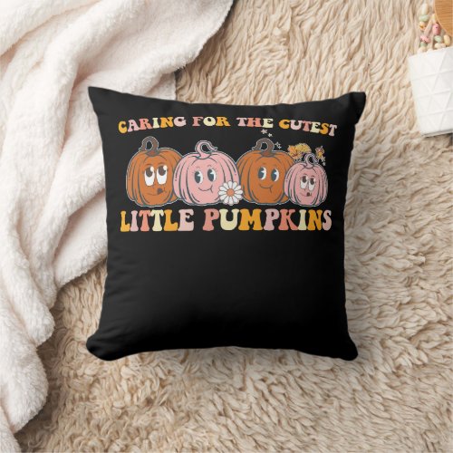 NICU Nurse Caring For The Cutest Little Pumpkins F Throw Pillow
