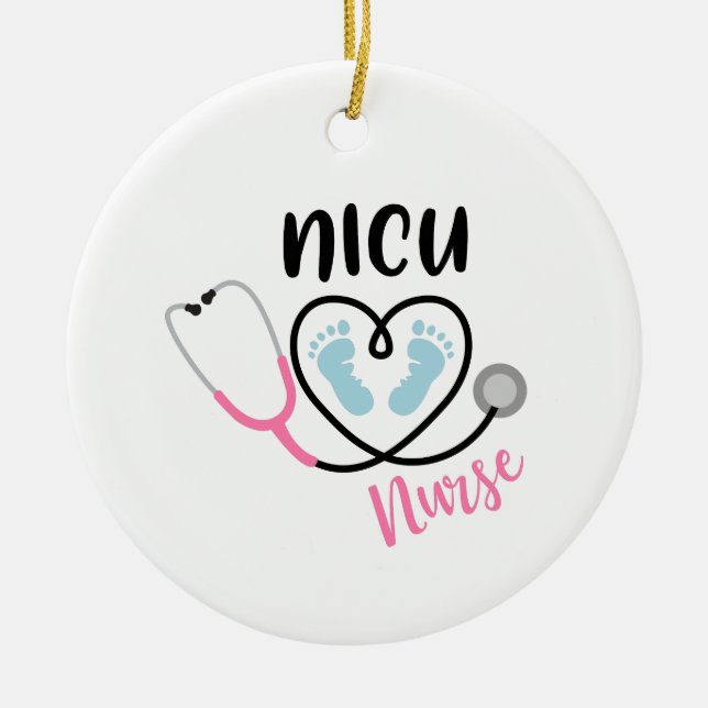 NICU Nurse Ceramic Ornament (Front)