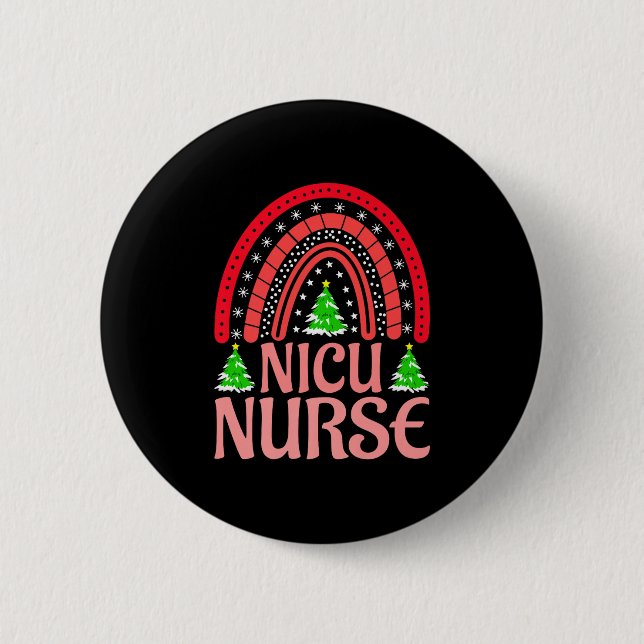 Nicu Nurse Christmas Crew Nurselife Nursing Xmas P Button (Front)