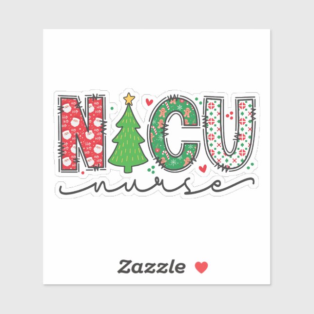 NICU Nurse Christmas, Cute Neonatal ICU Christmas Sticker (Sheet)
