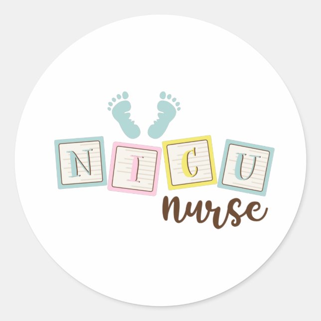 NICU Nurse Classic Round Sticker (Front)