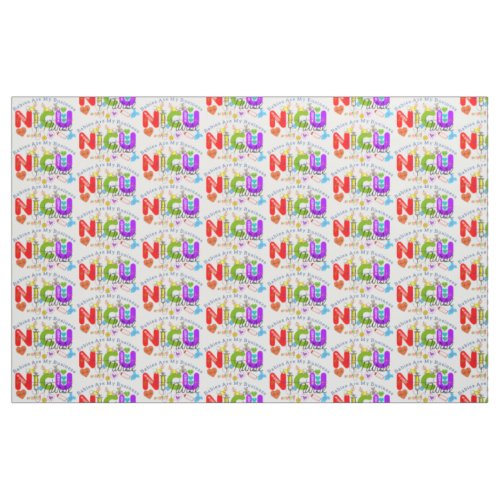 NICU Nurse Colorful Graphics  Fabric