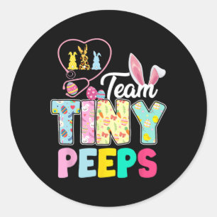Nicu Nurse Easter Team Tiny Humans Bunnies Stethos Classic Round Sticker