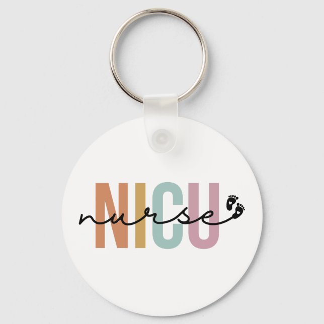 NICU Nurse Gift Neonatal Intensive Care Unit Nurse Keychain (Front)