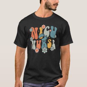 NICU Nurse Groovy Wavy 60s 70s ICU Neonatal Retro T-Shirt