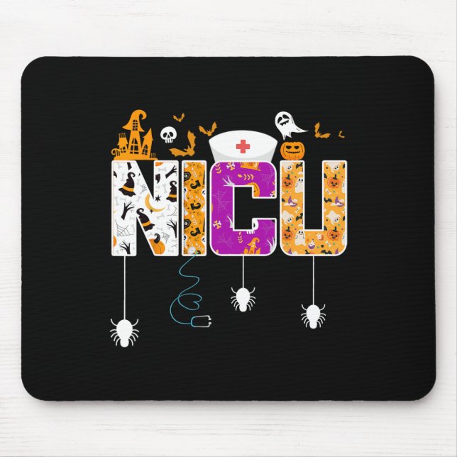 NICU Nurse Halloween Hospital Party Fun Nursing St Mouse Pad (Front)