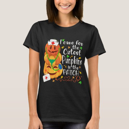 Nicu Nurse Halloween I Care For The Cutest Pumpkin T_Shirt