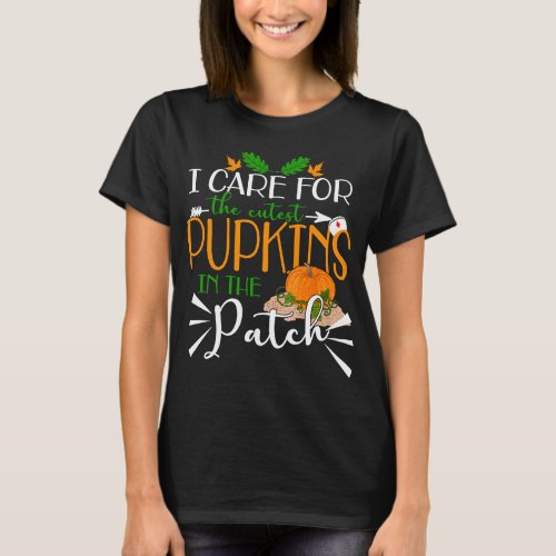 Nicu Nurse Halloween I Care For The Cutest Pumpkin T_Shirt