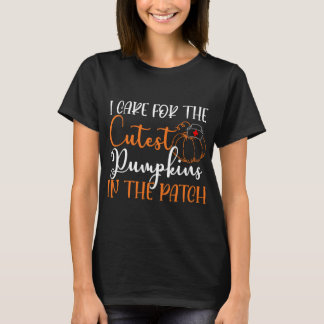 Nicu Nurse Halloween I Care For The Cutest Pumpkin T-Shirt