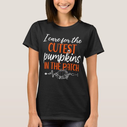 Nicu Nurse Halloween I Care For The Cutest Pumpkin T_Shirt