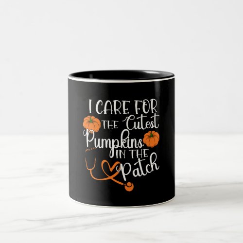 Nicu Nurse Halloween I Care For The Cutest Pumpkin Two_Tone Coffee Mug