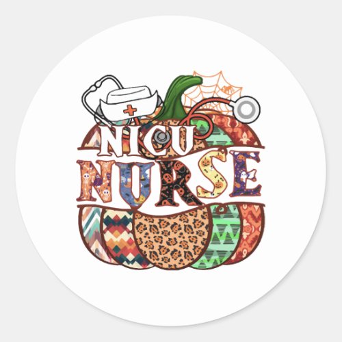 Nicu Nurse Halloween T Shirt Halloween Scrubs Classic Round Sticker