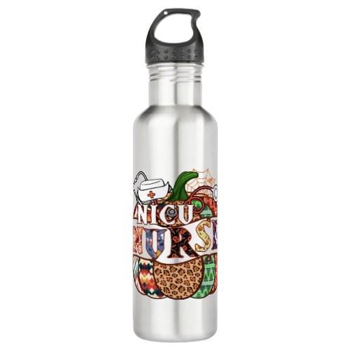 Nicu Nurse Halloween T Shirt Halloween Scrubs Stainless Steel Water Bottle