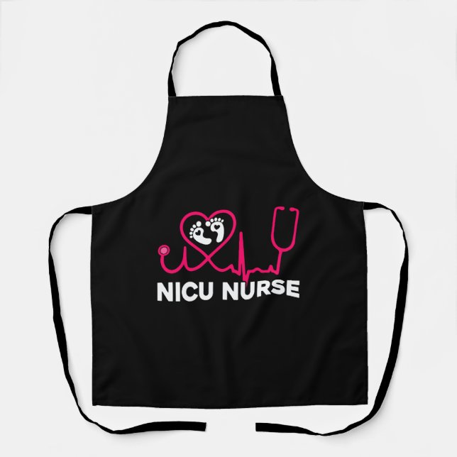 Nicu Nurse Heartbea Apron (Front)