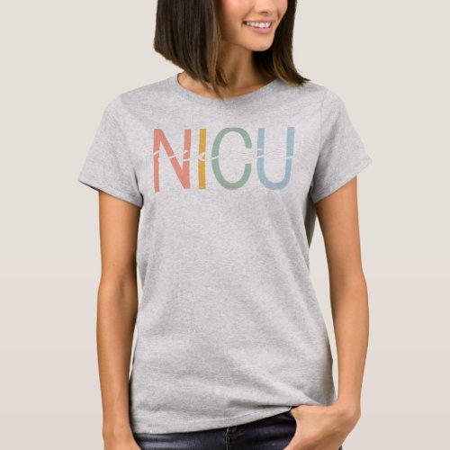 NICU Nurse ICU Neonatal Boho Rainbow Team Tiny T_Shirt