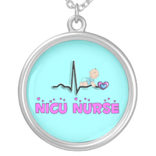 NICU Nurse Necklace, Sterling Silver Silver Plated Necklace