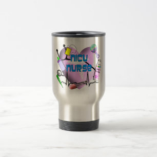 NICU Nurse Pink Heart Design Gifts Travel Mug