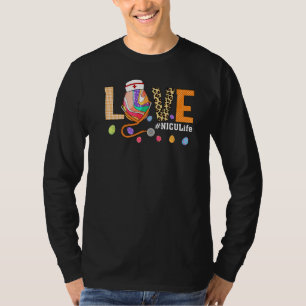 Nicu Nurse Plaid Egg Bunny Love Stethoscope Rn Nur T-Shirt