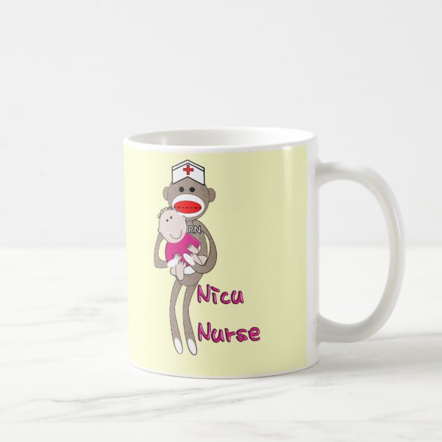 Nicu Nurse Sock Monkey Design Gifts Coffee Mug (Right)