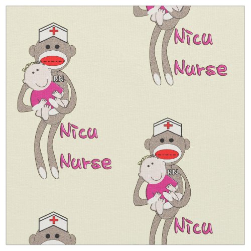 NICU Nurse Sock Monkey Yellow Fabric