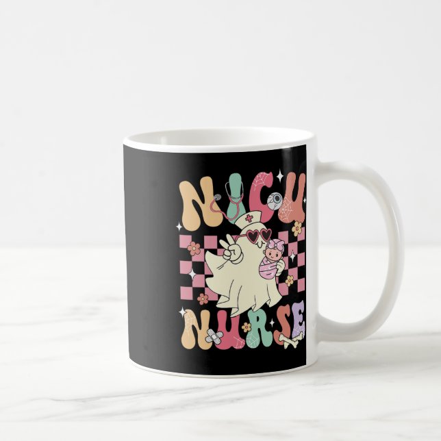 Nicu Nurse Spooky Ghost Halloween Cute Nursing Cos Coffee Mug (Right)