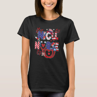 Nicu Nurse Stethoscope 4th Of July Nursing America T-Shirt