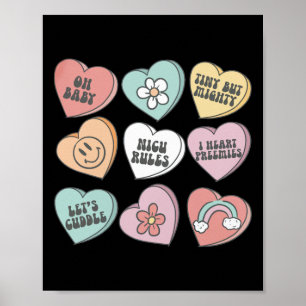 Nicu Nurse Valentine's Day Heart Candy Neonatal Ic Poster