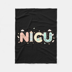 Nicu Nurse Valentine's Day Heart Stethoscope Scrub Fleece Blanket