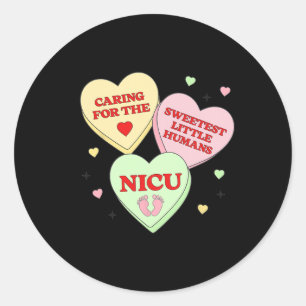 Nicu Nurse Valentine's Heart Candy Doctor Rn Icu E Classic Round Sticker