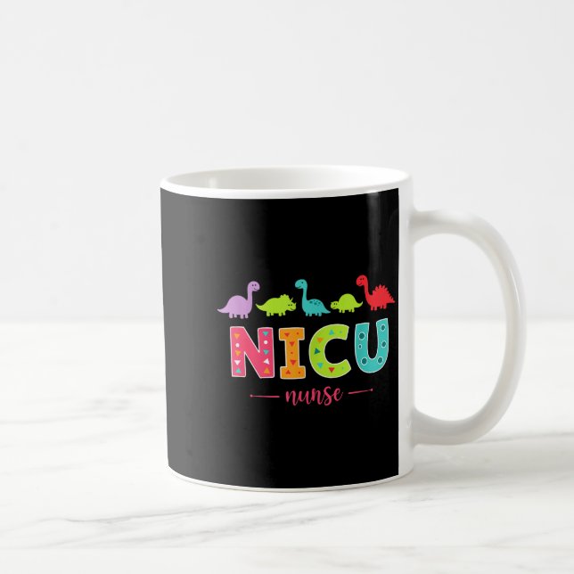 Nicu Nurse With Cute Dinosaurs Pediatric For Women Coffee Mug (Right)