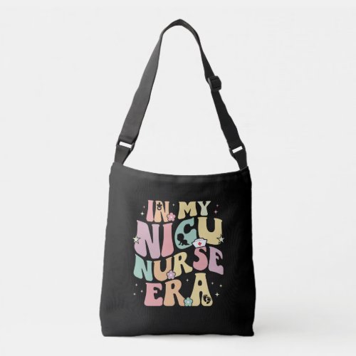 NICU Nurse Womens Groovy Modern Nursing Babies Crossbody Bag