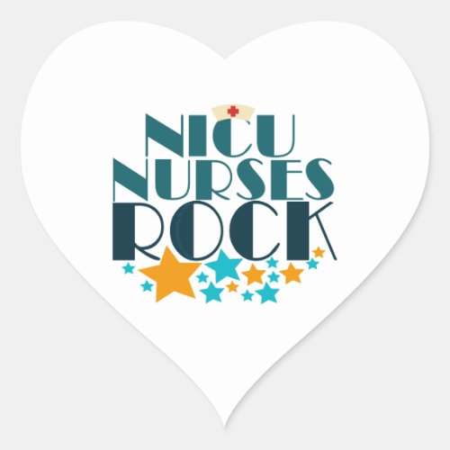 NICU Nurses Rock Heart Sticker