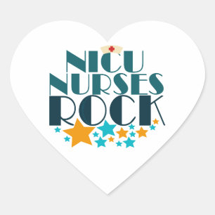 NICU Nurses Rock Heart Sticker